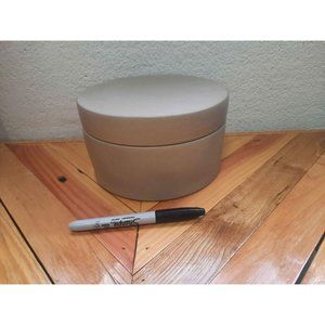 7"x 7" Round Carved Ceramic Box Gray - Threshold designed with Studio McGee